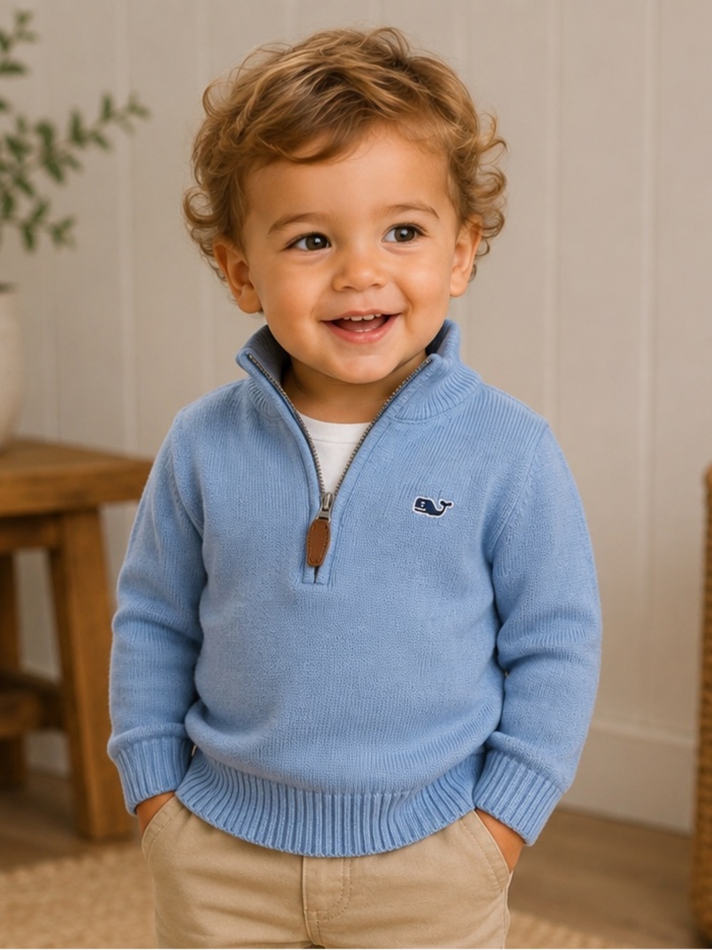 Vineyard Vines Sky Blue Half-Zip Pullover